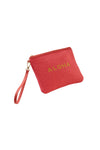 Aloha Embroidered Straw Clutch Bag