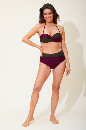 Twist Front High Waist Bikini Briefs