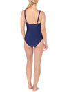 Navy & Red Polka Dot Ruched Front Swimsuit Back