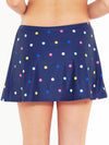 Navy Multicolour Spot Swim Skirt Back